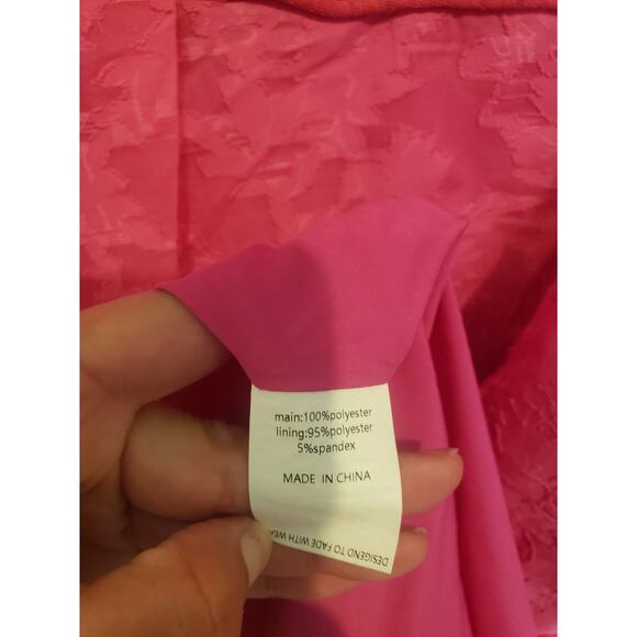 Showpo Hot Pink Spaghetti Strap Midi Length Lace Dress Size 10 - Picture 9 of 10